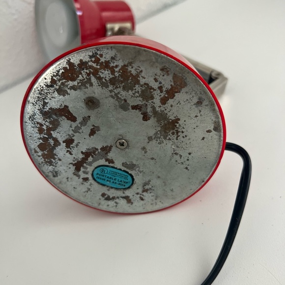 vintage MCM red articulated lamp table desk underwriter laboratories adjustable - Picture 9 of 9